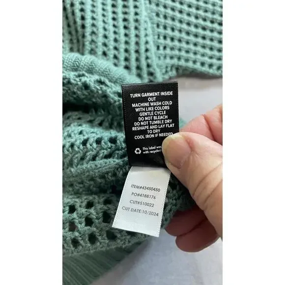 Torrid open stitch green cardigan sweater size Large - Picture 10 of 10
